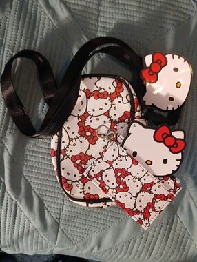 Sanrio Hello Kitty White and Red Crossbody Bag with Card Holder